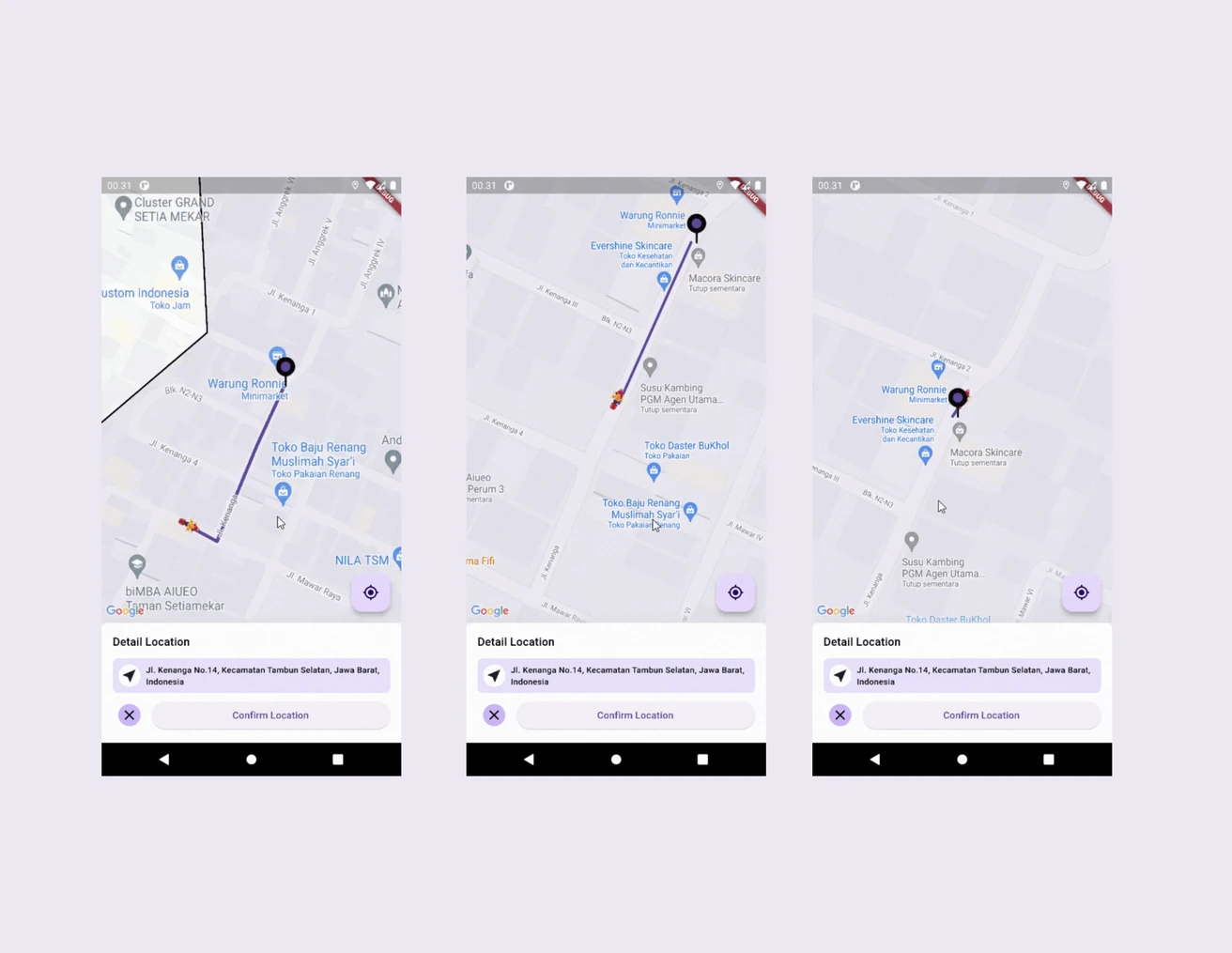 Flutter Map drawing a route polyline from the current location to a destination