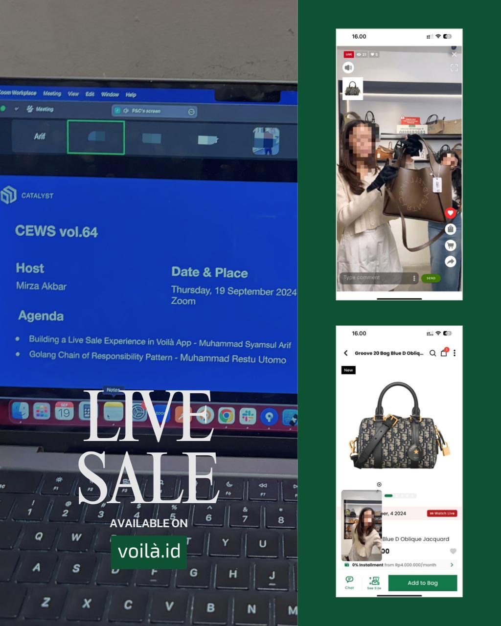 Live Shopping experience in the Voila app